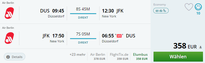 Düssel Dorf New York Flüge im Januar mit Air Berlin ideal für Singlereisen und günstig, Solourlaub