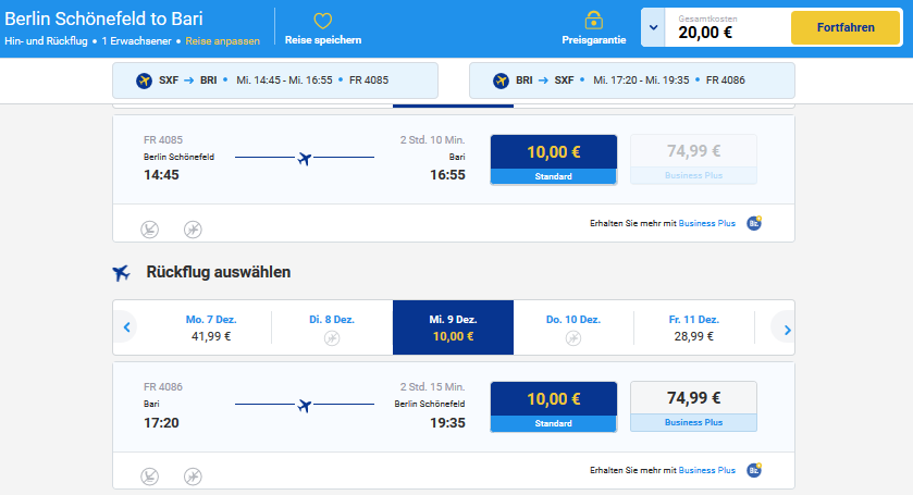 Flüge nach Bari Italien mit RyanAir, Singleurlaub Kurztrip