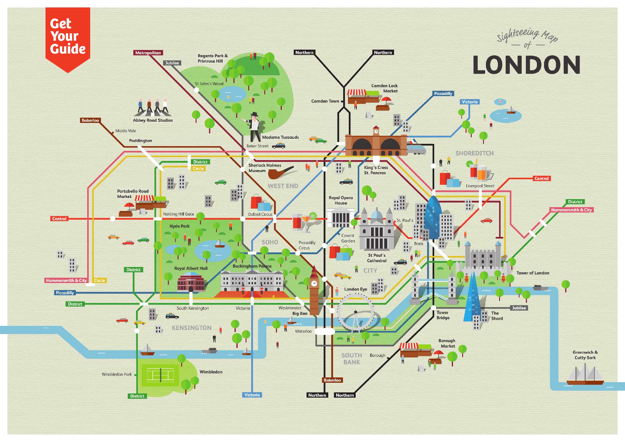 London Sehenswürdigkeiten Karte, GetYourGuide, Singlereisen, Singleurlaub, solo reisen