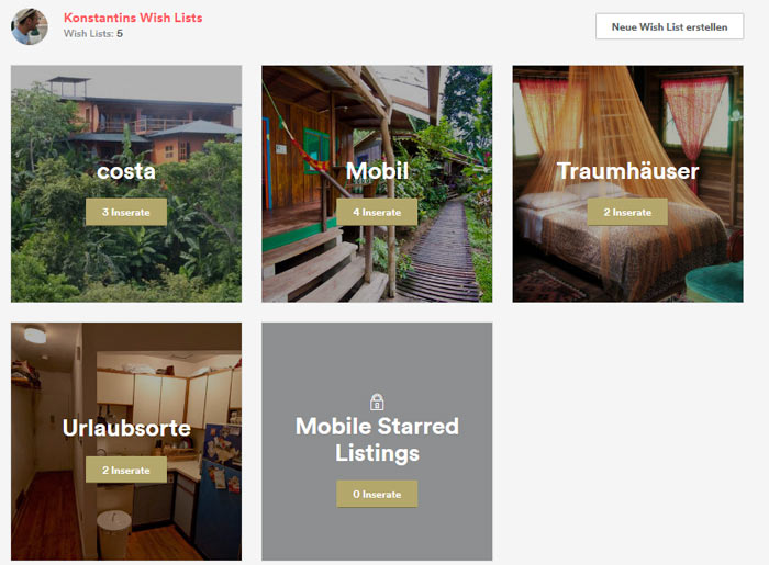 airbnb tipps, Singleurlaub, airbnb wishlist