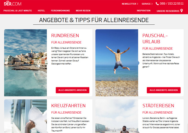 DER.com, DER, alleine verreisen, pauschalreisen, singleurlaub, singlereisen, traveller