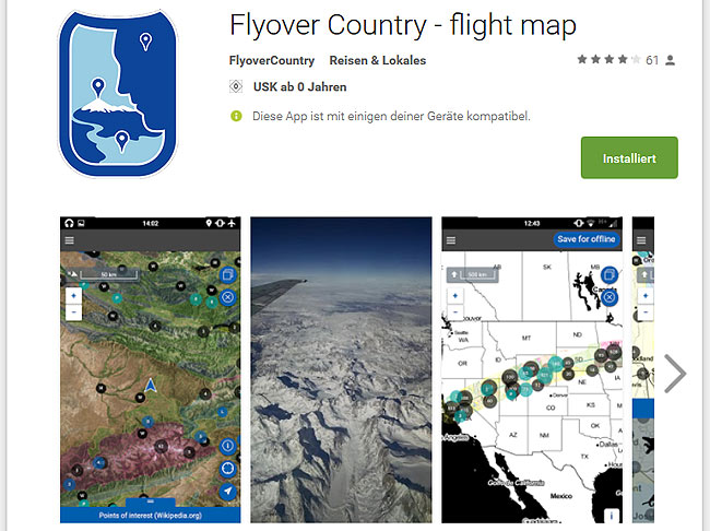 Flyover country app, mobil, travel, reiseapps, apps für reisen