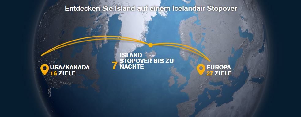 Icelandair lockt mit bis zu 7 Tagen kostenlosem Stopover auf Island Screenshot: Icelandair.de