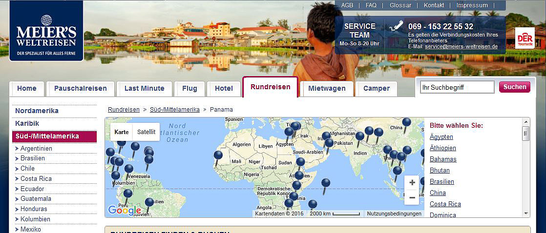 meier's weltreisen, screenshot, singleurlaub, rundreisen, alleine reisen