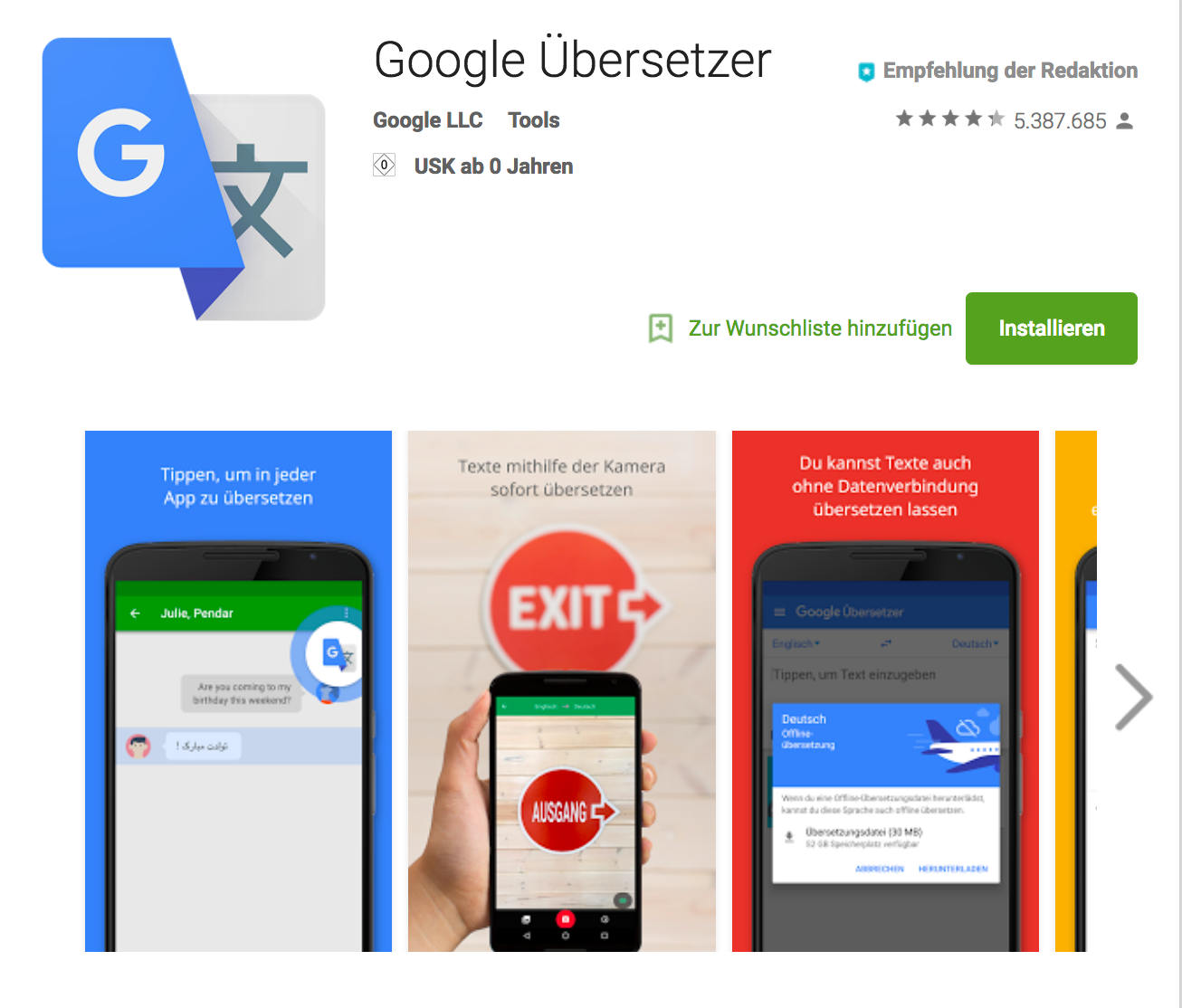 Google Trsanslate Android App