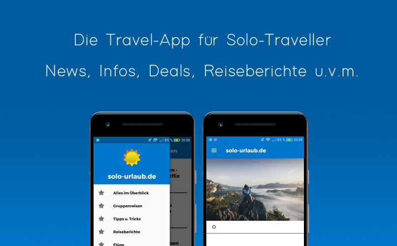 Android Reise App für Alleinreisende, Solo Travel, Urlaub